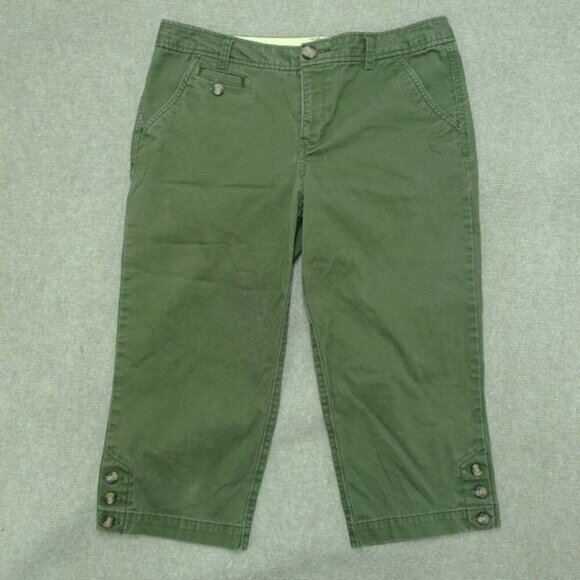 Dockers Capri Pants  Cropped Women's 8 Dark Green Cotton Short‎ - Picture 1 of 5